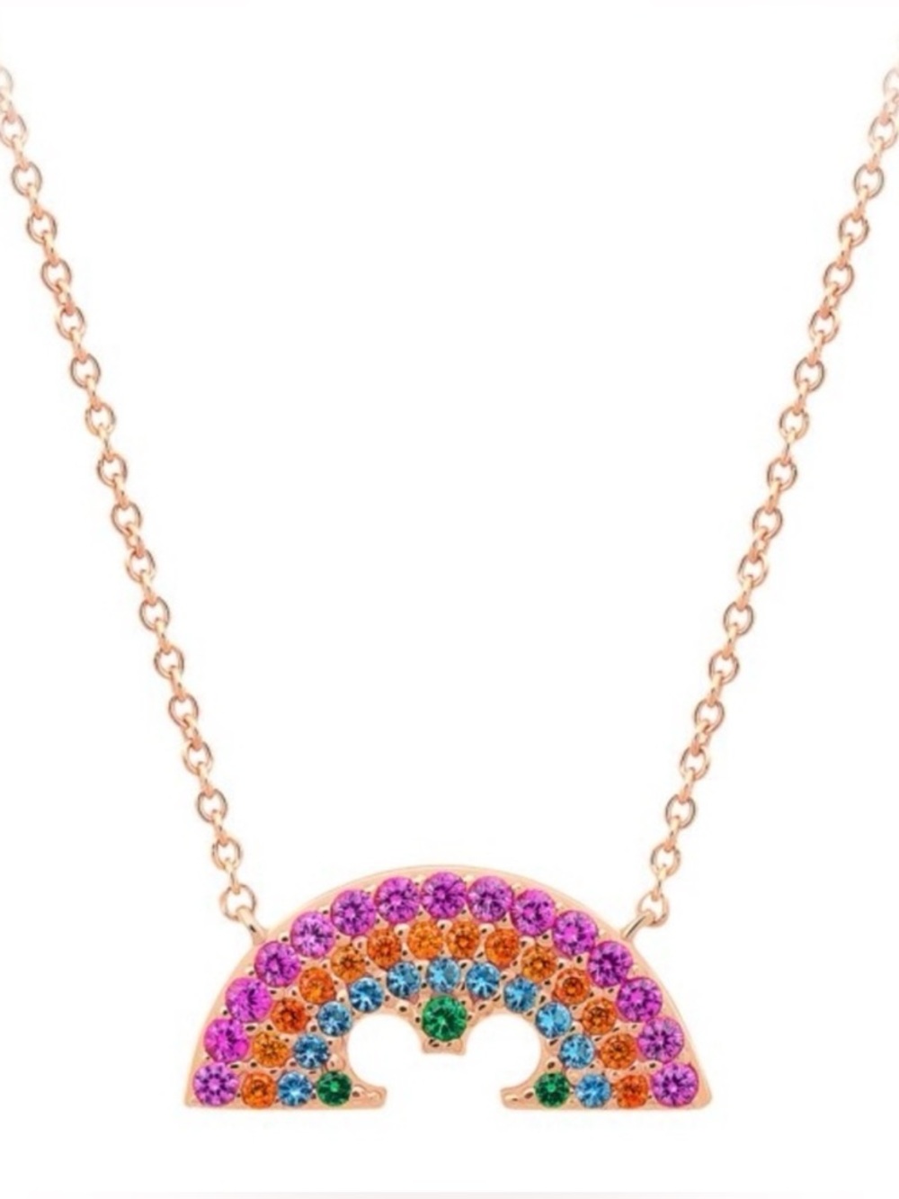 Disney Parks CRISLU Necklace Rainbow Mickey Mouse Rose Gold Disney Pride 🌈